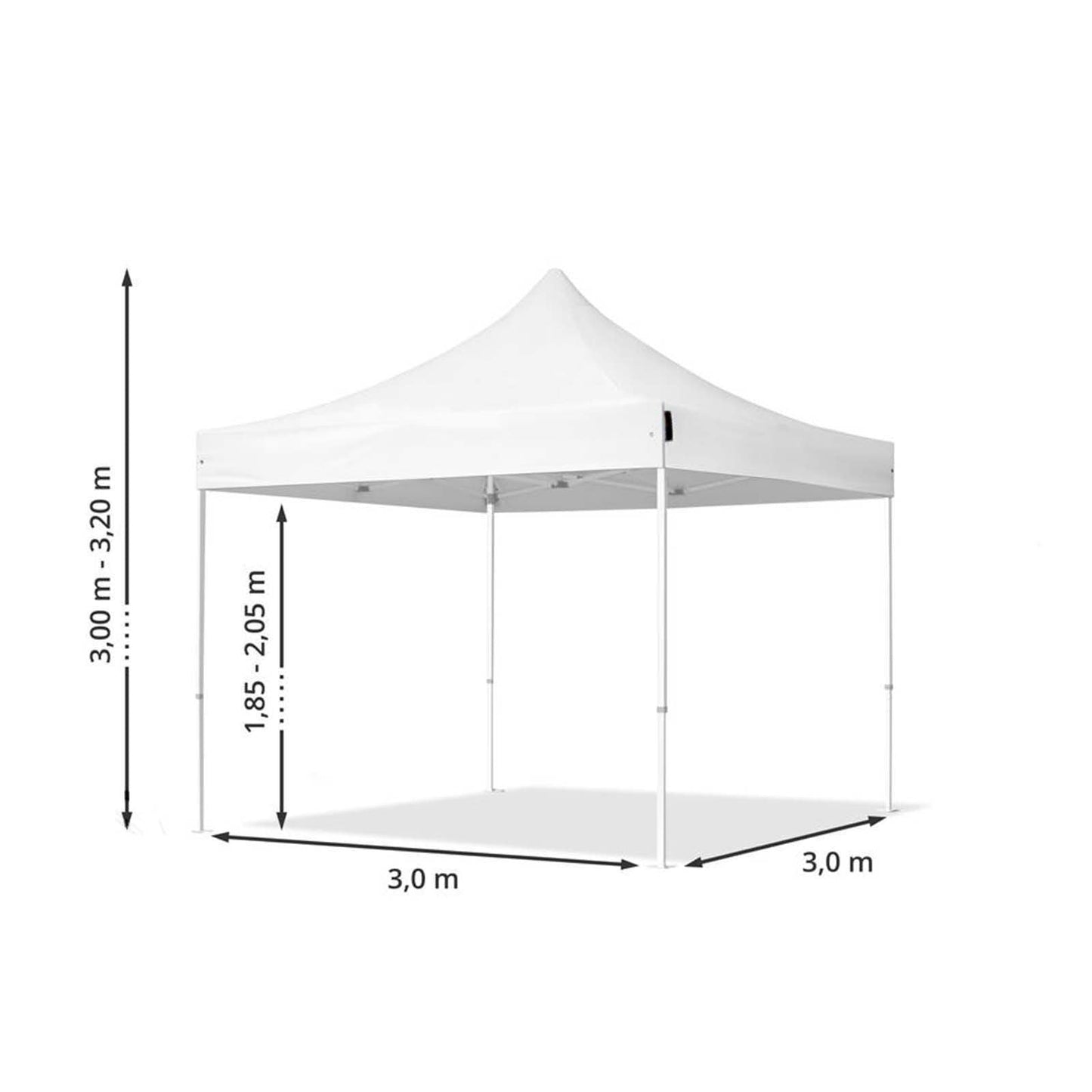 Pavillon Budget 3x3m ohne Seitenwände